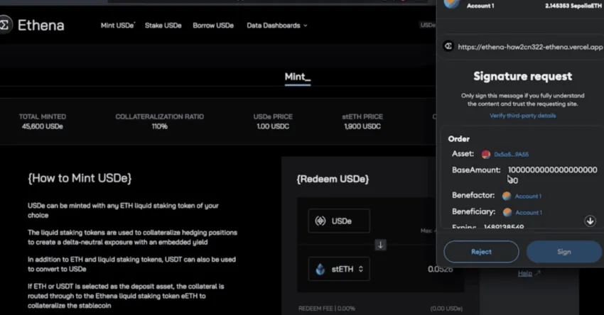 How to redeem stETH on Ethena: Gitbook